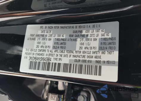 2025 Mazda Cx-30 2.5 S from USA, damaged, VIN 3MVDMBAMXSM843964